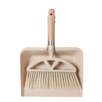 Wooden Handle Mini Brush and Dustpan Set for Desktop Cleanup Small Sweeper Set