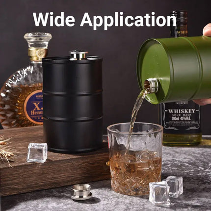 750ml Camping Wine Pot Cylindrical Stainless Steel Outdoor Wine Pot Flask
