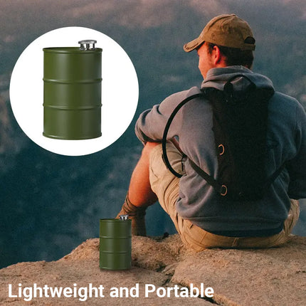 750ml Camping Wine Pot Cylindrical Stainless Steel Outdoor Wine Pot Flask