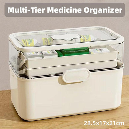 Household Transparent First Aid Kit Multi Layer Medical Storage Box Organizer