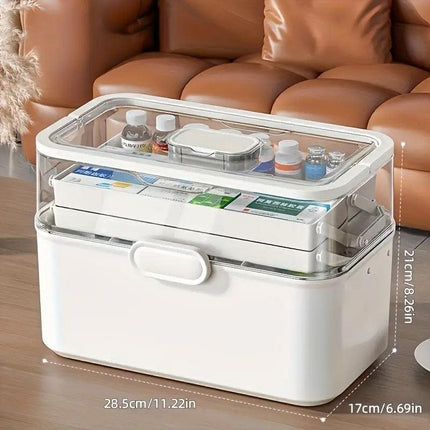 Household Transparent First Aid Kit Multi Layer Medical Storage Box Organizer