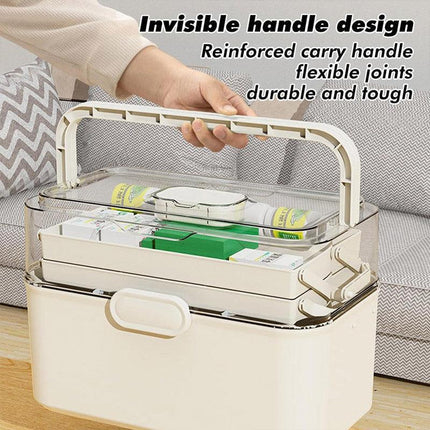 Household Transparent First Aid Kit Multi Layer Medical Storage Box Organizer