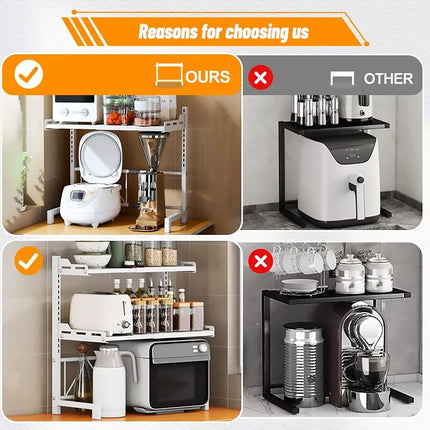 2/3Tier Microwave Oven Stand Rack Shelf Condiment Kitchen Holder Cabinet Storage