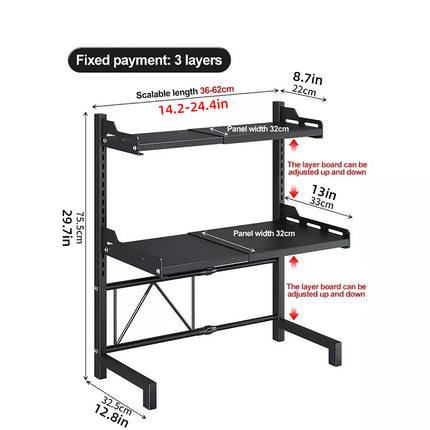 2/3Tier Microwave Oven Stand Rack Shelf Condiment Kitchen Holder Cabinet Storage