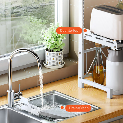 2/3Tier Microwave Oven Stand Rack Shelf Condiment Kitchen Holder Cabinet Storage