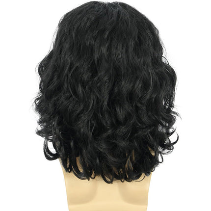 Mens Curly Wig 70s80s Style Medium Length Hair Costume Party Rock Star Look