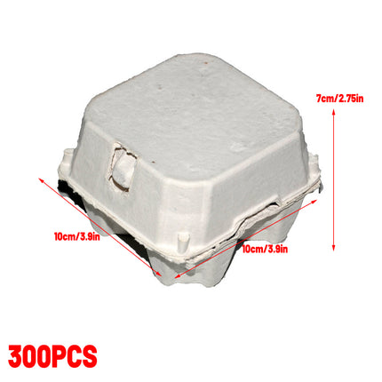 300PCS Paper Egg Tray 4 Slot Molded Pulp for Egg Packaging Use