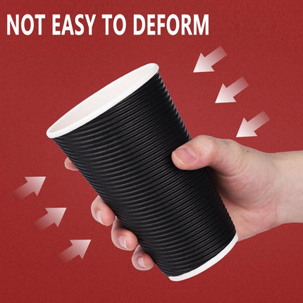 50sets Corrugated Paper Cups Coffee Milk Tea Cups Disposable Hot Drink Cups