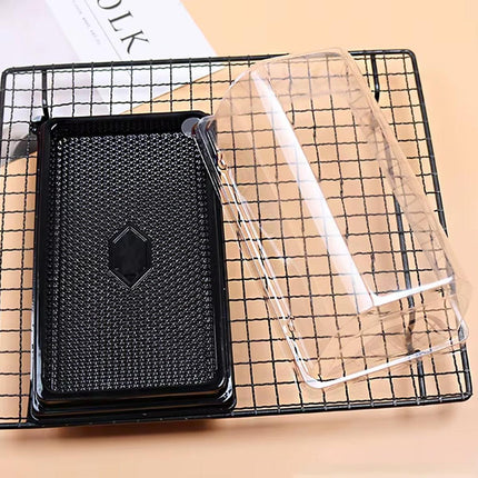 100pcs Transparent Long Arch Cake Box Baking Bread Omelet Packaging Container
