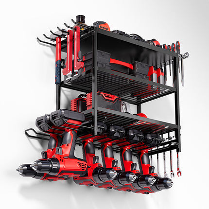 Wall-Mounted Tool Storage Rack Durable Space Saving for Garage Workshop Storage