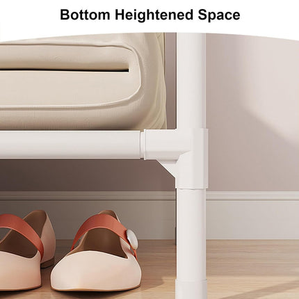 Simple Wardrobe with Curtain Large Capacity Storage Organizer for Home Bedroom