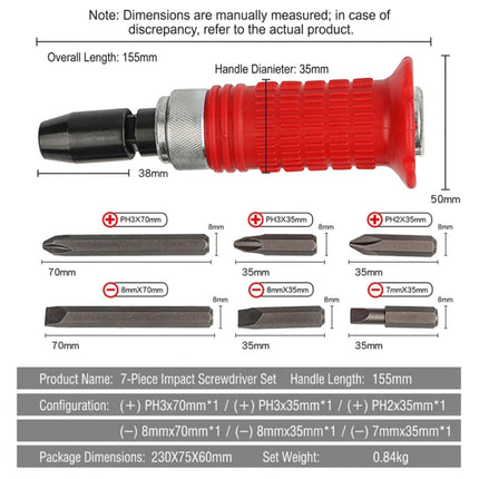 7 Piece Impact Screwdriver Set for Stripped Screws