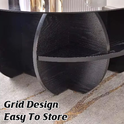 1/2pcs Modern Round Glass Coffee Table Home Side Table Living Room Furniture Set