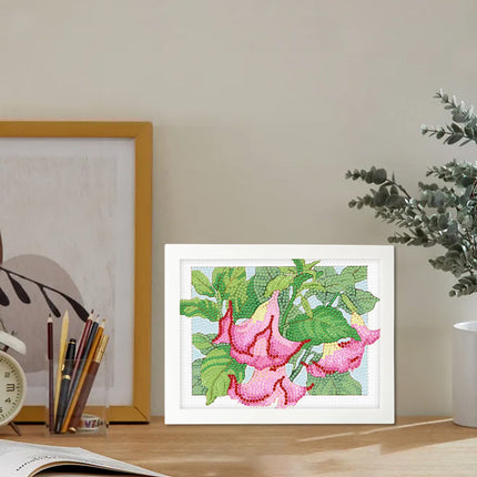 Framed DIY Diamond Painting With Flowers Materials Kit Students Educational Toys