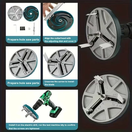 Adjustable Hole Saw Kit 45 to 130mm Drill Attachment