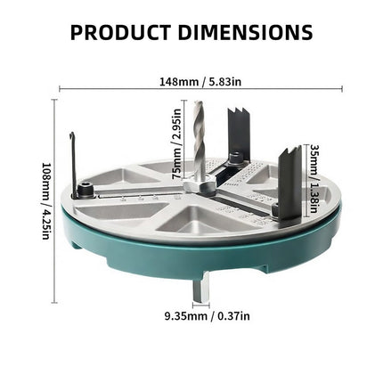 Adjustable Hole Saw Kit 45 to 130mm Drill Attachment