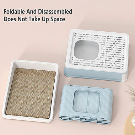 Cat Litter Box Large Capacity Drawer Type Design Enclosed Toilet for Indoor Pet