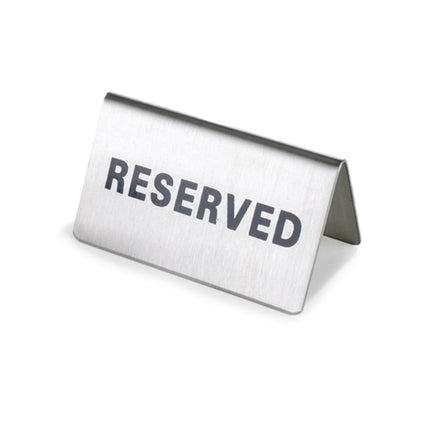 Stainless Steel Reserved Table Signs 6 Pack Tent Style