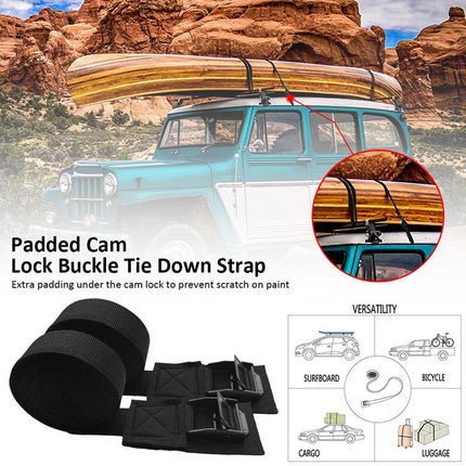 1 Pair Roof Rack Tie Down Straps for Canoe Kayak Surfboard Bicycle High Strength