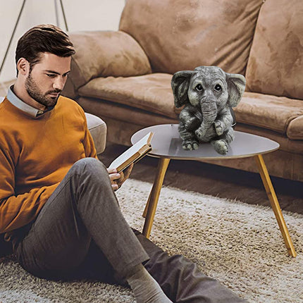 Elephant Grey Ornament Simulated Animal Resin Handicraft Courtyard Decoration