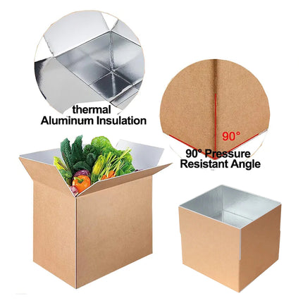10pcs Insulated Carton Cold Chain Packaging Box Seafood Fresh Fruits Storage