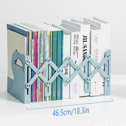 Retractable Book Stand Desk Organizer Adjustable Storage Rack with Pen Holder