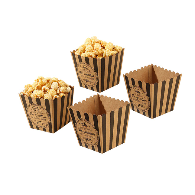 48pcs Popcorn Boxes Striped Paper Retro Candy Containers Movie Party Birthday
