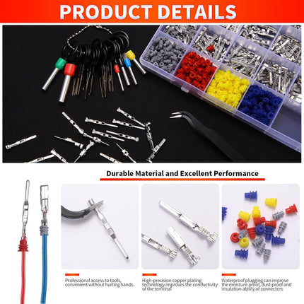 660PCS Automotive Connector Pin Crimping Terminals Set for Car Truck Motorcycle