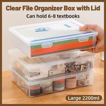 Plastic Transparent Document Organizer Multi-functional Dust-proof Storage Box