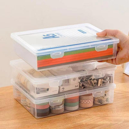 Plastic Transparent Document Organizer Multi-functional Dust-proof Storage Box