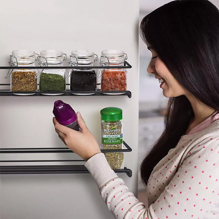 Kitchen Spice Rack Wall Mounted Inside Cupboard Adhesive Spice Organiser 2/4pcs
