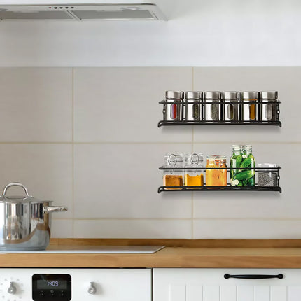 Kitchen Spice Rack Wall Mounted Inside Cupboard Adhesive Spice Organiser 2/4pcs