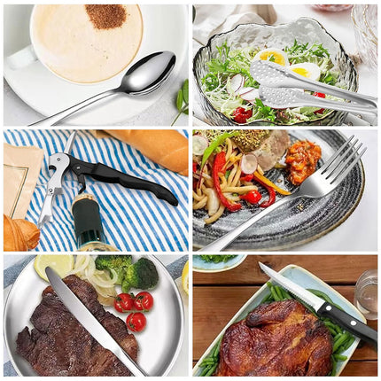 10/20PCS Camping Cutlery Set Outdoor Picnic Utensils Plates Spoons Forks Knives