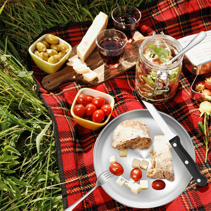 10/20PCS Camping Cutlery Set Outdoor Picnic Utensils Plates Spoons Forks Knives