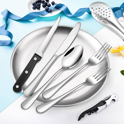 10/20PCS Camping Cutlery Set Outdoor Picnic Utensils Plates Spoons Forks Knives