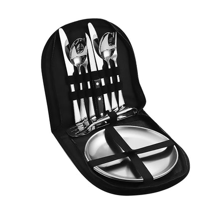 10/20PCS Camping Cutlery Set Outdoor Picnic Utensils Plates Spoons Forks Knives