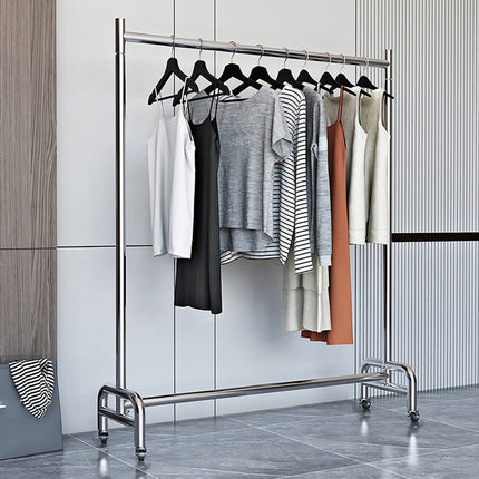 Floor-Standing Mobile Garment Rack with Wheels Clothes Display Stand Sturdy