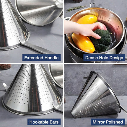 304 Stainless Steel Cone Filter Funnel 23cm Wide