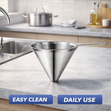 304 Stainless Steel Cone Filter Funnel 23cm Wide