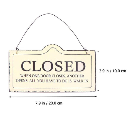 Wooden Open Closed Hanging Shop Signs 2 Pack 20x10cm