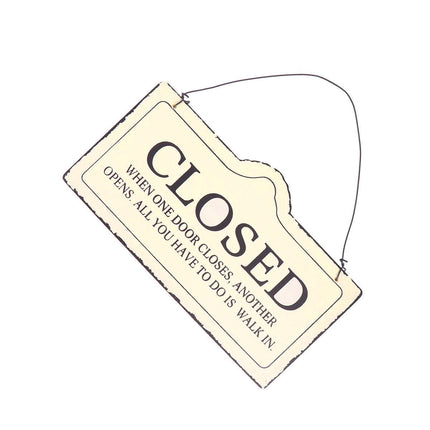 Wooden Open Closed Hanging Shop Signs 2 Pack 20x10cm