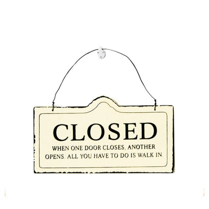 Wooden Open Closed Hanging Shop Signs 2 Pack 20x10cm