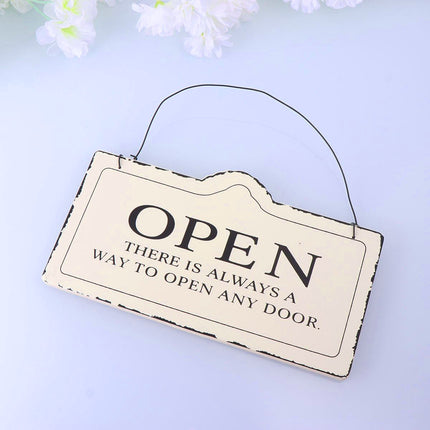Wooden Open Closed Hanging Shop Signs 2 Pack 20x10cm