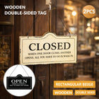 Wooden Open Closed Hanging Shop Signs 2 Pack 20x10cm