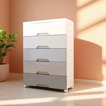 5 Tiers Large Size Plastic Drawer Storage Cabinet Dustproof Space Saving for Home