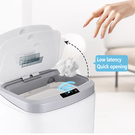 Sensor Trash Bin Touchless 16L White Automatic Motion Kitchen Rubbish Can
