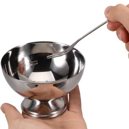 Stainless Steel Dessert Bowls Set of 9 Ice Cream Salad Cups with Forks