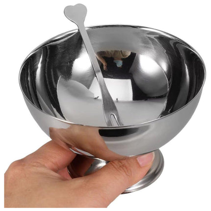 Stainless Steel Dessert Bowls Set of 9 Ice Cream Salad Cups with Forks