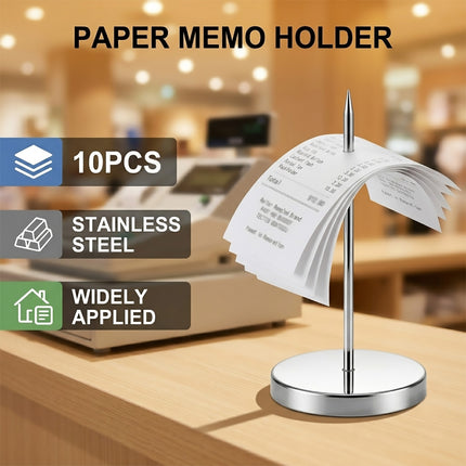 Stainless Steel Bill Receipt Spike Holder Set of 10 Order Ticket Organiser