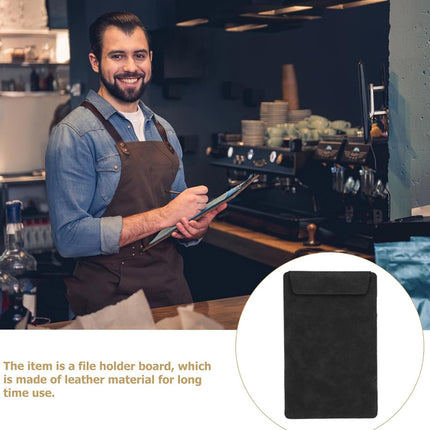 Black Faux Leather Menu Bill Holders A6 8 Pack